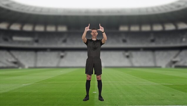Referee signaling for video assistant referee in stadium