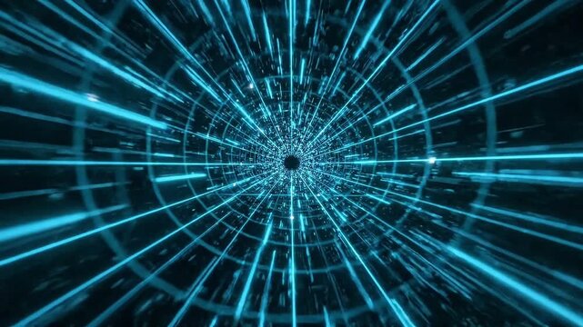 Blue hyper space jump seamless looping animation