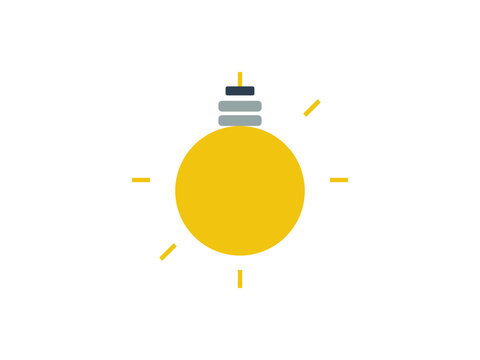 Minimalist yellow light bulb icon representing a creative idea and innovation
