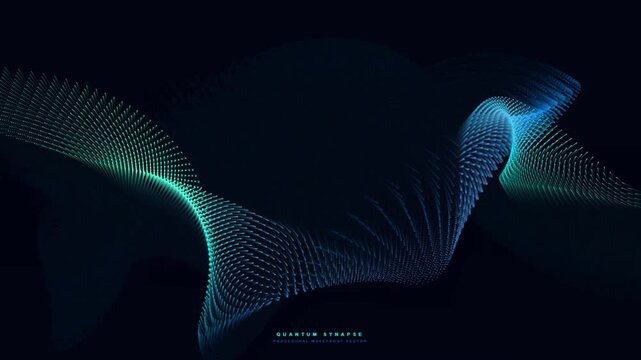 Abstract neural network visualization representing quantum synapse and waveform patterns