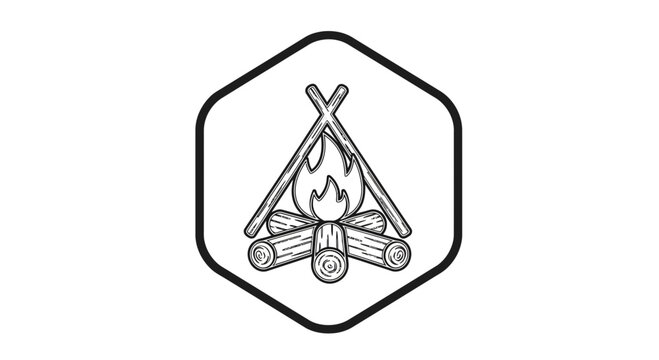 camping tent and campfire