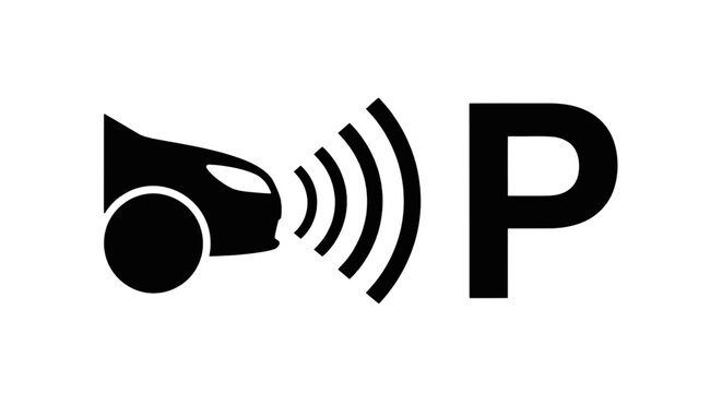 Vector illustration of parking sensor icon on a transparent background