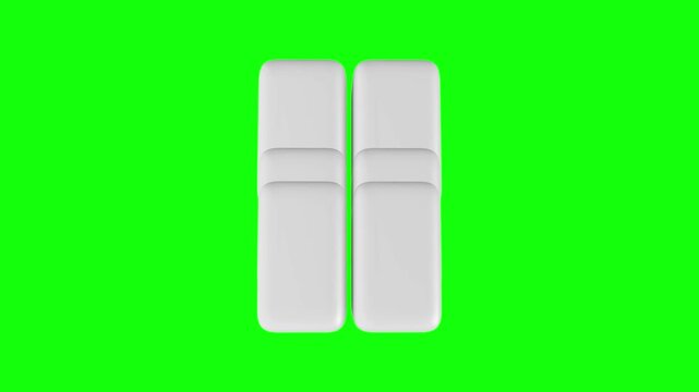 rectangular wireless door and window magnetic contact sensors 3D animated on green screen background