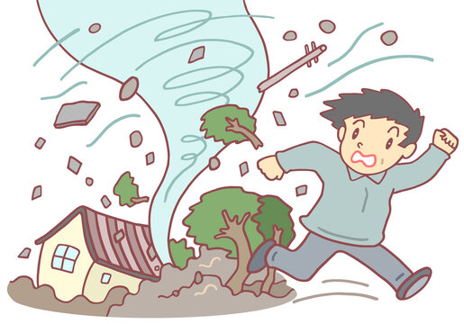 災害のイラスト - 竜巻・突風・気象災害