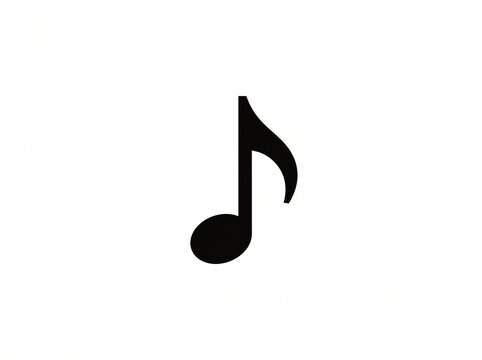 Minimalist black eighth note musical symbol icon
