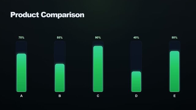 vector illustration of a glowing neon light meter and comparison bar