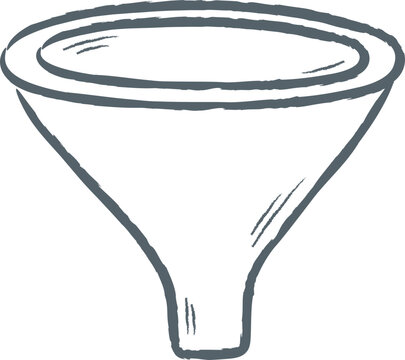 Corong Funnel Laboratorium Lebar dalam Gaya Scribble Handdrawn