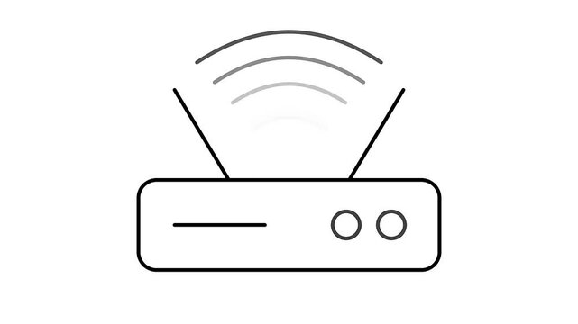 Internet Router with Wi-Fi Signal Animation