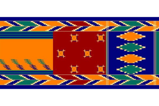 Traditional Indian Saree Layout with Ethnic Decorative Patterns and Ornate Galo Pallav Border Textile Print