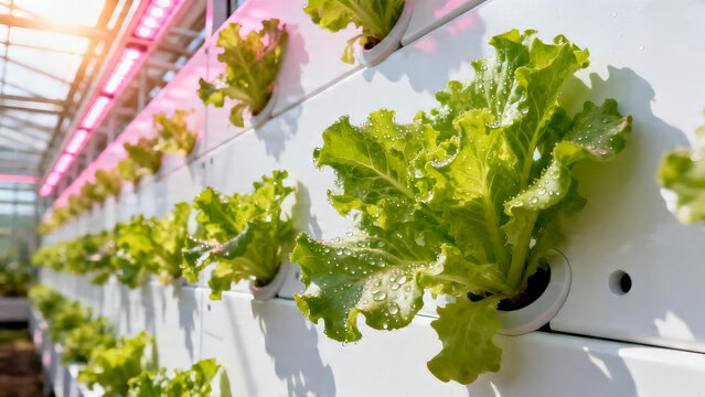 Minimalist vertical hydroponic smart farming wall