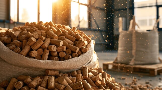 Natural Wine Corks in Modern Industrial Setting