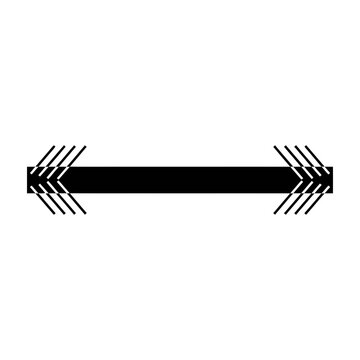 Black double headed crossbow arrow icon sign symbol element isolated on white background