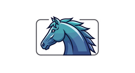 Fototapeta premium blue horse head cartoon