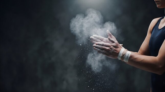 Gymnastics Chalk Dust Hands Clapping National Gymnastics Day Web Banner 16:9