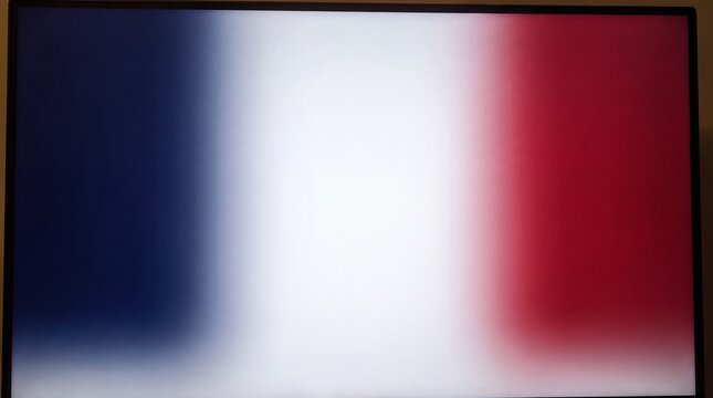 France Flag Abstract: An abstract representation of the French flag, with blurred vertical bands of blue, white, and red, creating a sense of national identity and patriotism.