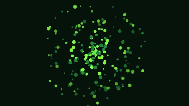 Green Particle Burst Cluster Doodle Animation