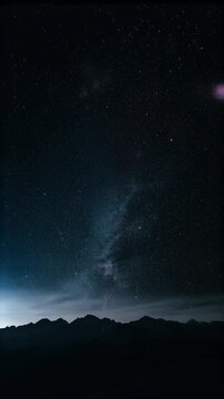 Milky Way Galaxy Arches over Mountain Range at Night with Vibrant Stars and Cosmic Nebulae in Cinematic Wide Shot