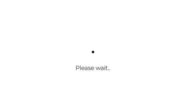 minimal circular dots loading animation with please wait text.