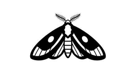 Black and white moth illustration. © Bakso