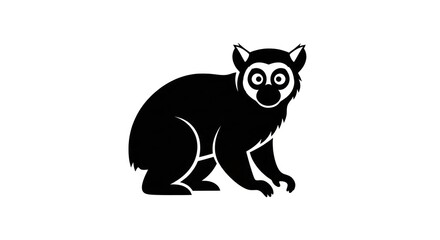 Black silhouette lemur illustration animal. © Bakso