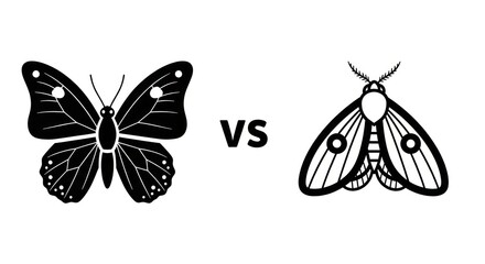 Butterfly versus moth insect comparison. © Bakso