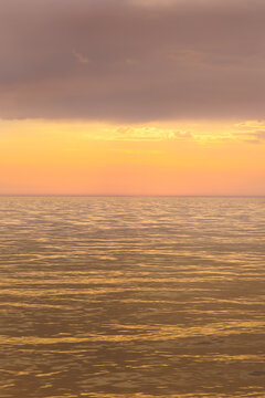 calm golden sunset over the sea