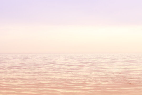 pastel colours calm sunset over the sea 