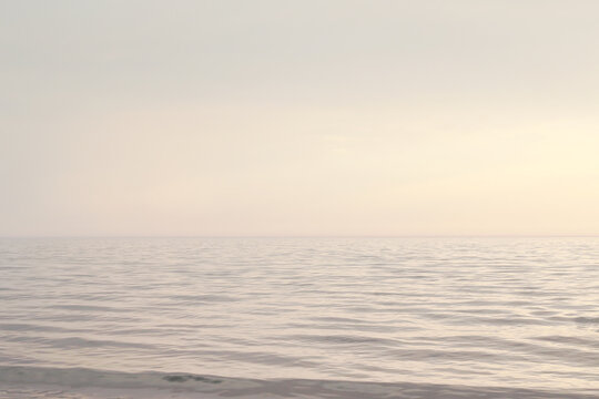 pastel colours calm sunset over the sea 