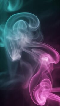 Abstract Smoke and Light Trails Teal and Magenta