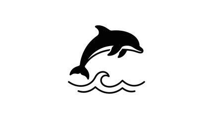 Naklejka premium Leaping Dolphin Vector Illustration