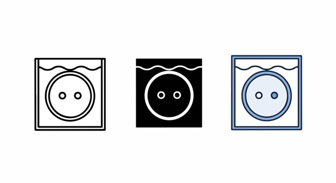 Laundry wash cycle vector icon set: Clipart, sticker - icon set, logo template - SVG and PNG icons - flat icon set