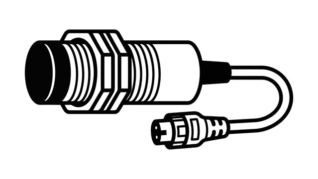 Industrial Proximity Sensor Vector Illustration
