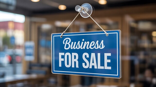 Business for sale sign displayed outside a commercial property
