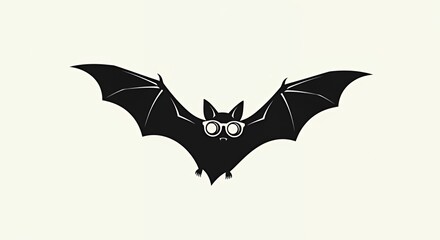 Fototapeta premium Cute Bat with Glasses Flying, Halloween Animal Illustration.