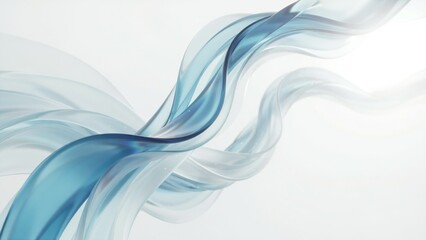 Naklejka premium Abstract flowing blue liquid waves with subtle light reflections with reflections small sparkling white background delicate liquid against bright with transparent web design template