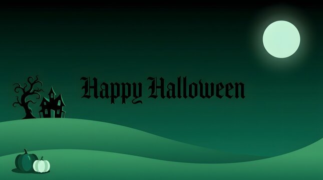 Embrace the spooky season with a hauntingly beautiful halloween night scene featuring a full moon silhouetted trees and an eerie atmospheric glow