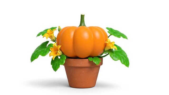 Pumpkin Plant Growth Time-lapse in Clay Pot