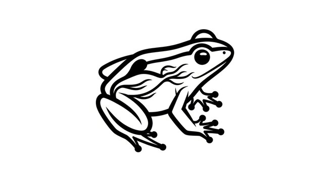Frog illustration sitting on white background.