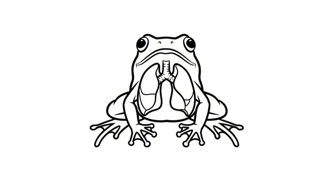 Frog illustration sitting on white background.