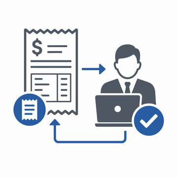 Businessman Analyzing Financial Data on Laptop in Office Setting