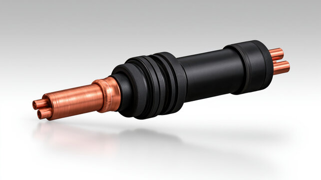 Modular high voltage connector with ceramic insulation and copper conductor above neutral background