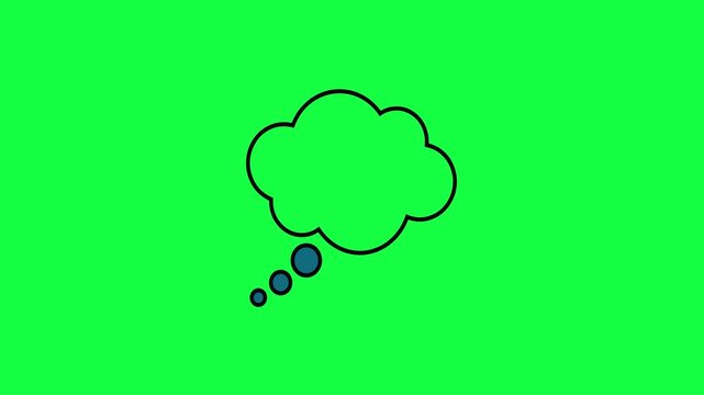 Simple thought bubble illustration on a vibrant green background