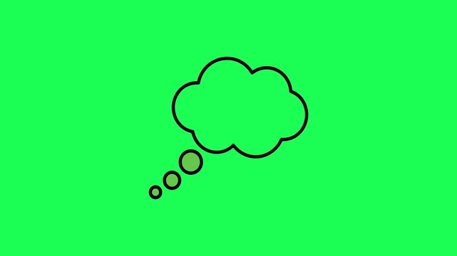 Simple illustration of a thought bubble on a bright green background