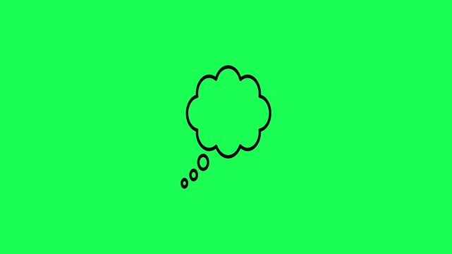 Simple thought bubble icon on a vibrant green background illustration