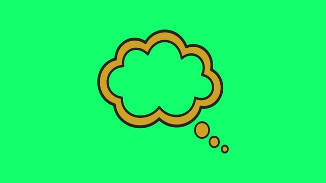 Simple illustration of a yellow thought bubble on a green background