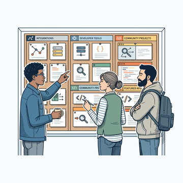 API marketplace browsing on community board for developers