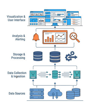 Observability monitoring stack diagram for cloud infrastructure portfolios
