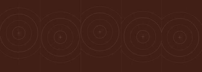 Fototapeta premium A sequence of five minimalist concentric circle patterns on brown background