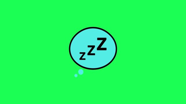 Sleeping icon with zs in a bubble on green background