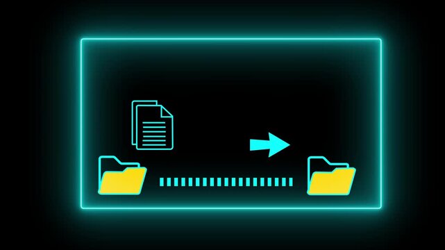 File transfer computer folder to folder with loding, File sharing file exchange File copying and pasting upload and download concept, clipping path Transferring Document, Video, image and PDF Files,